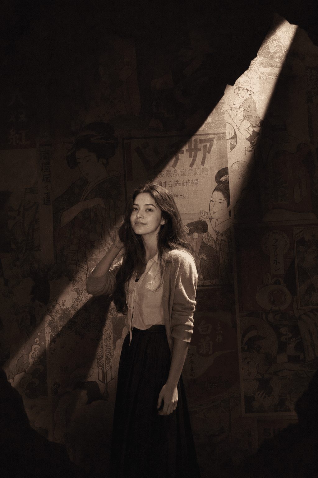 Cinematic Museum Spotlight Portrait AI Prompt