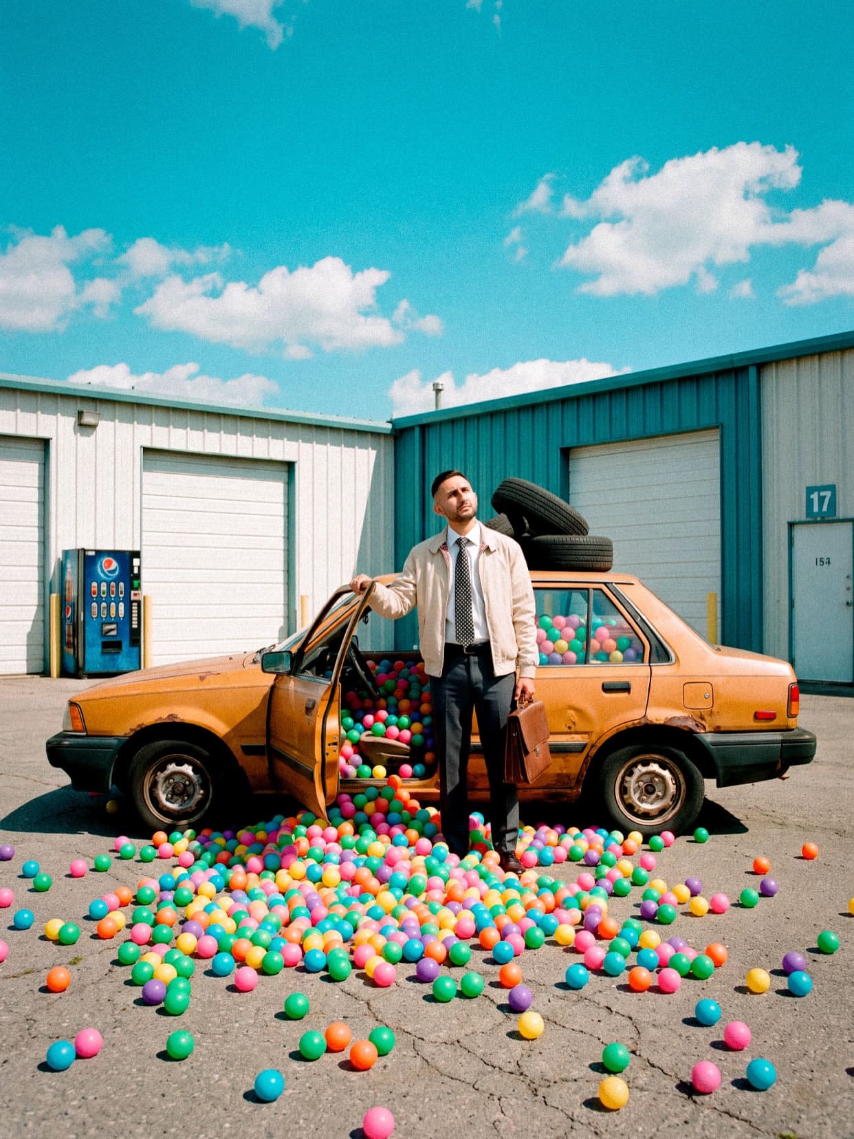 Conceptual Office Chaos – Plastic Ball Car