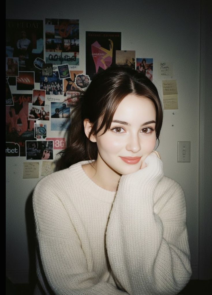 Cozy Bedroom Flash Portrait | Y2K Digital Camera Aesthetic