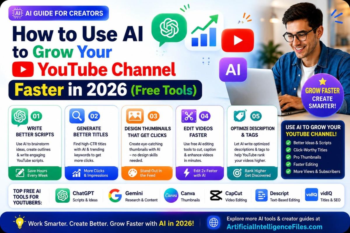 How to Use AI to Grow Your YouTube Channel Faster in 2026 (Free AI Tools)