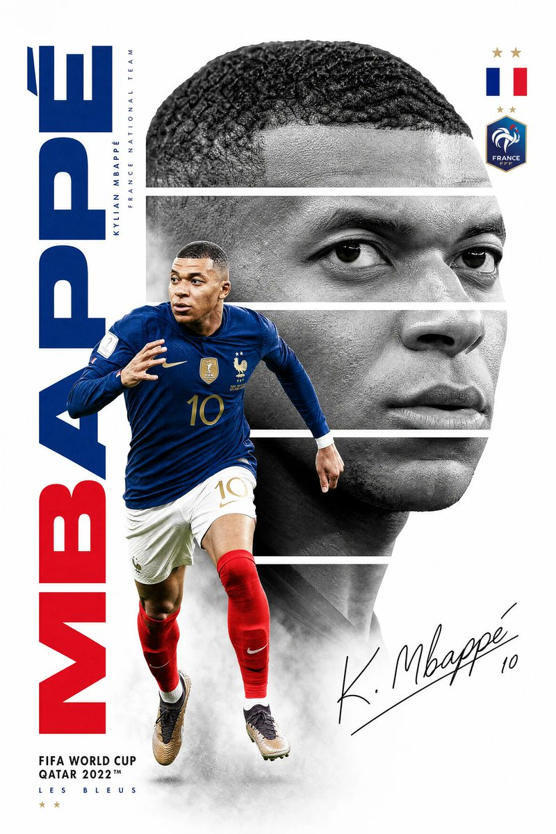 Kylian Mbappé FIFA World Cup Editorial Poster Prompt | Premium Sports Graphic Design