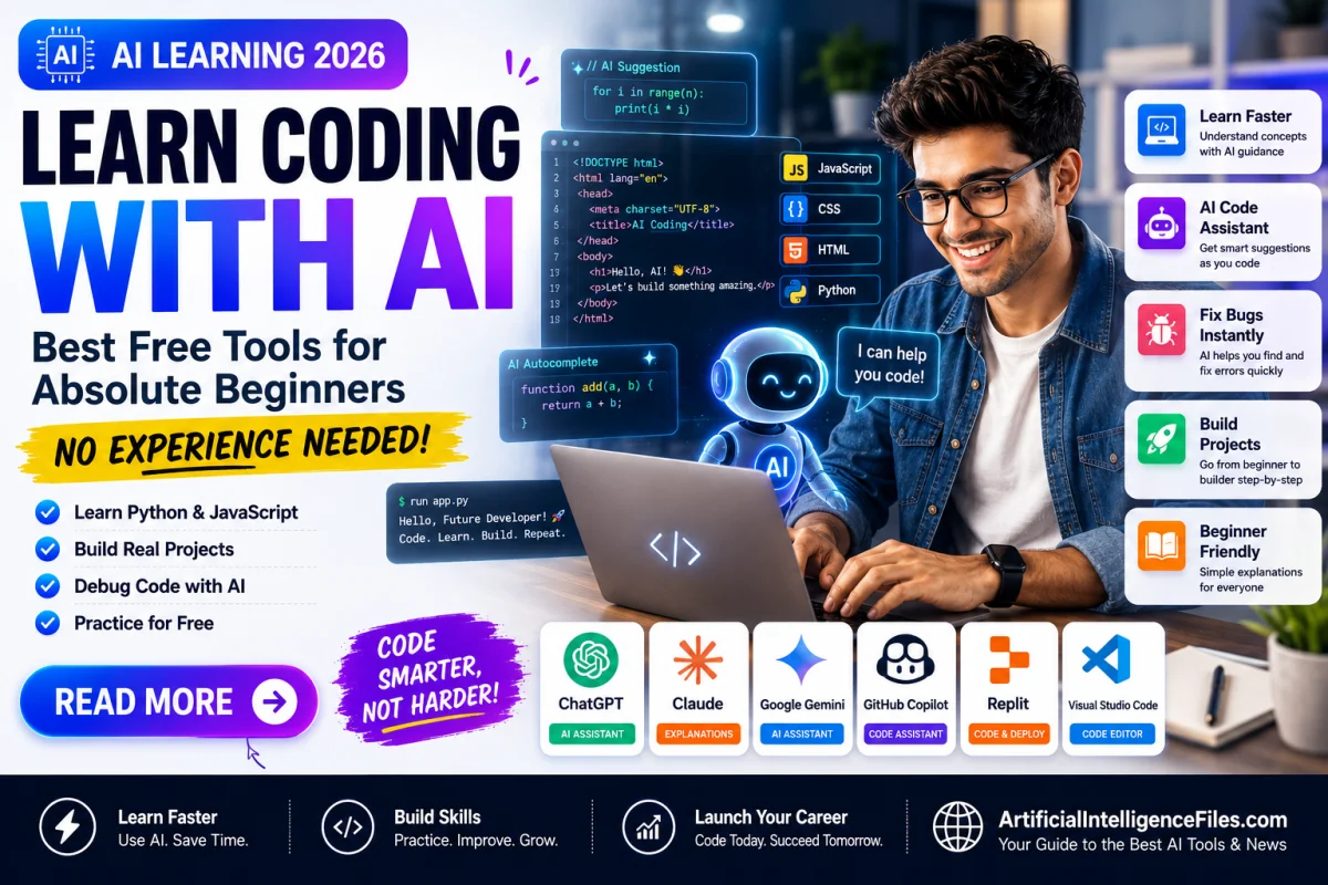 How to Learn Coding with AI in 2026 — Best Free Tools for Absolute Beginners