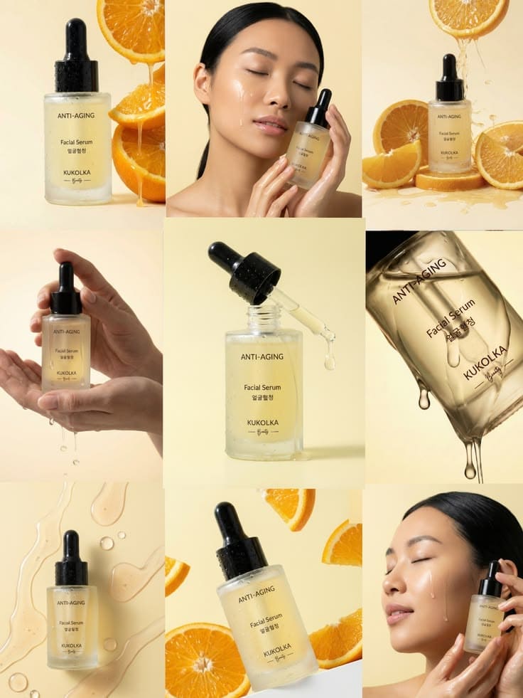 Luxury Vitamin C Serum Campaign | Premium Skincare Editorial 3×3 Instagram Carousel
