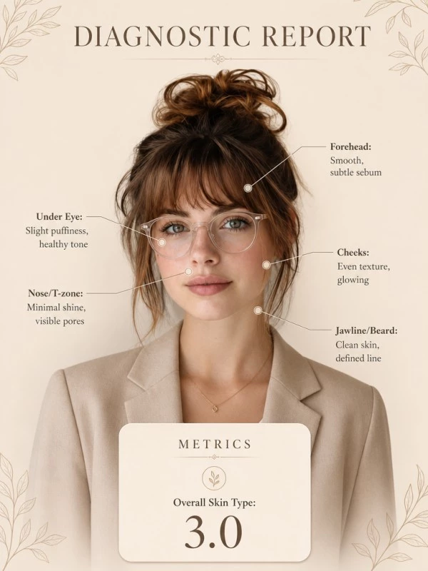 Minimal Skincare Diagnostic Report Poster with Dermatology Infographic Design