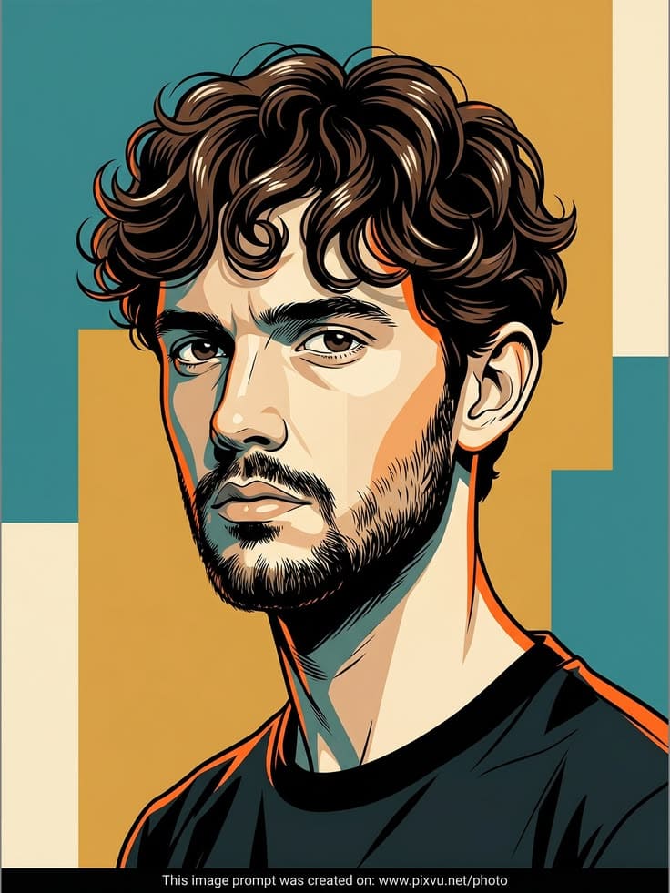 Premium Editorial Comic Portrait | Modern Graphic Novel Vector Illustration