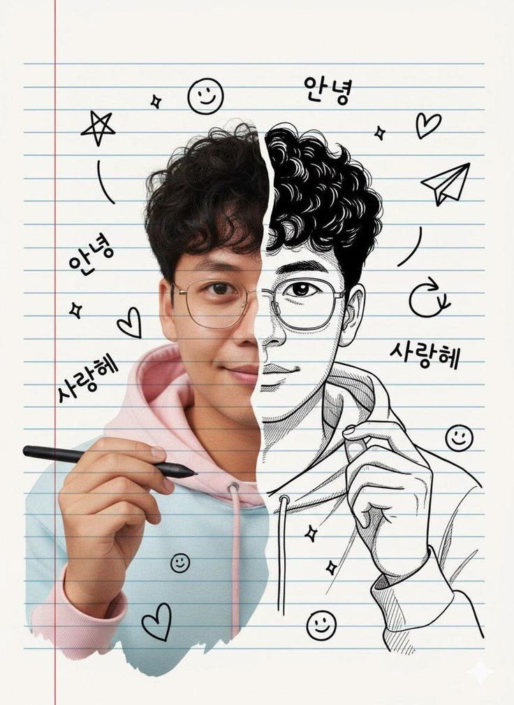 Real Photo to Sketch Notebook Portrait AI Prompt