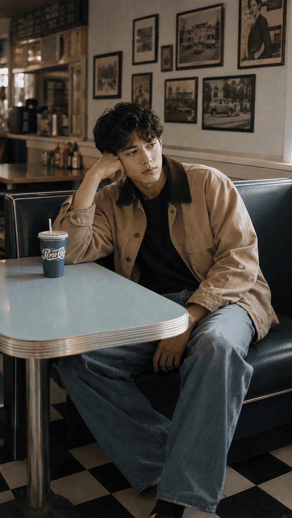 Ultra-Realistic Retro American Diner Portrait